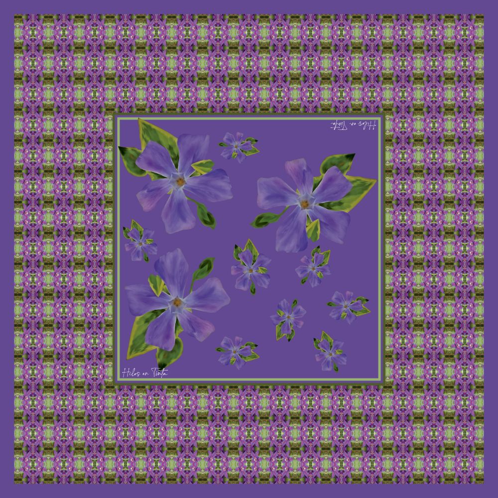 Pañuelo Violetas de campo Eco-Couture B