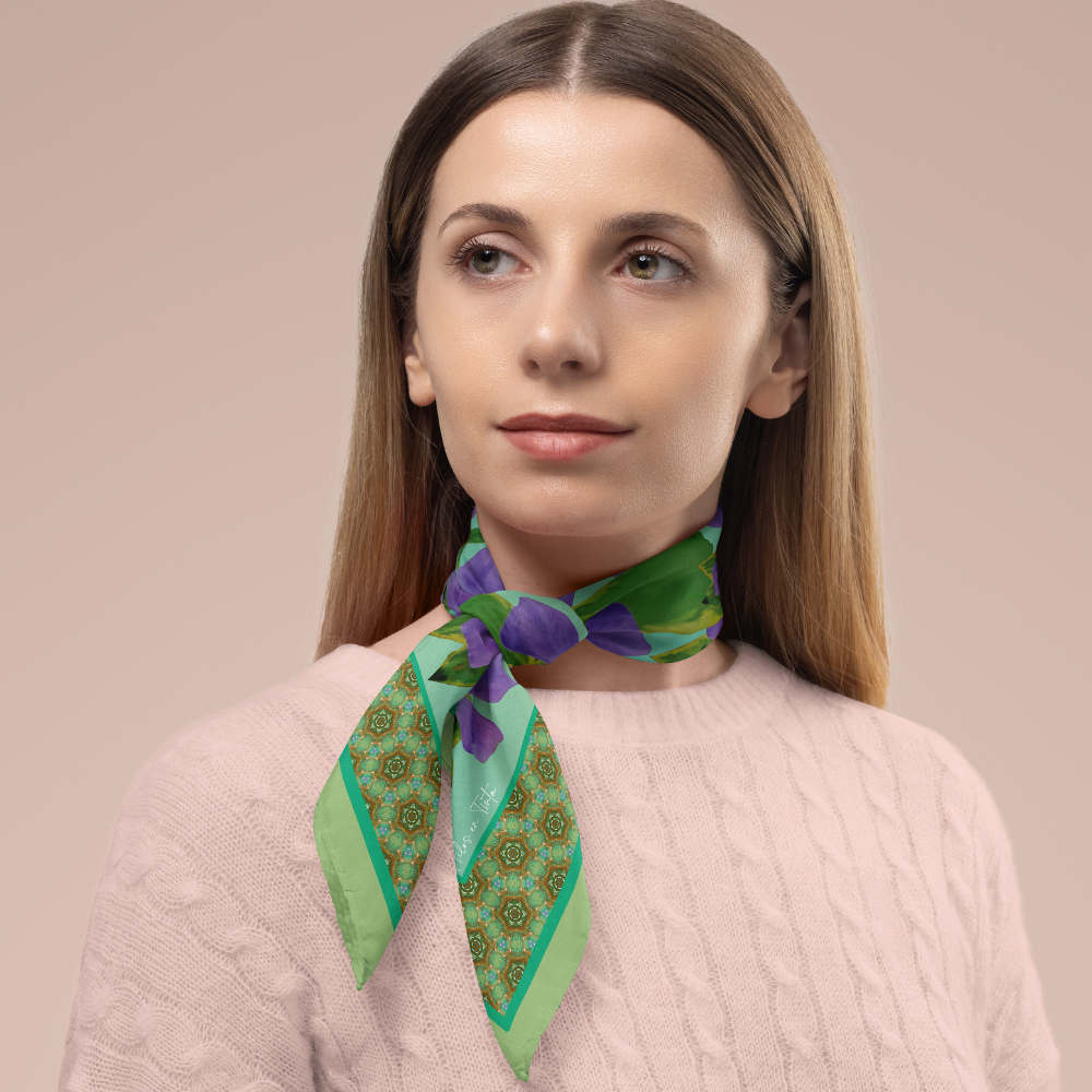 Pañuelo Violetas de campo Eco-Couture A