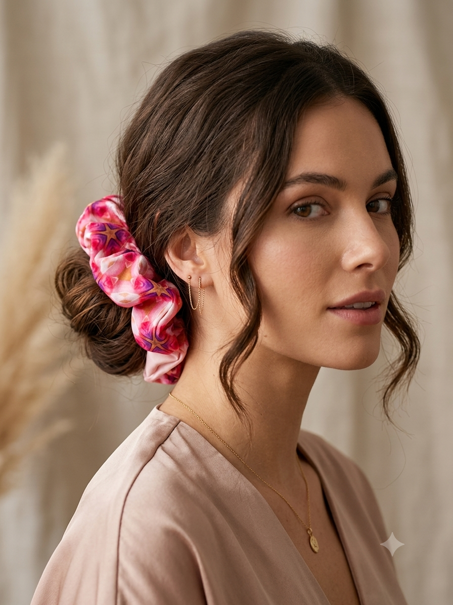Maxi Scrunchie Pétalos y Estrella A