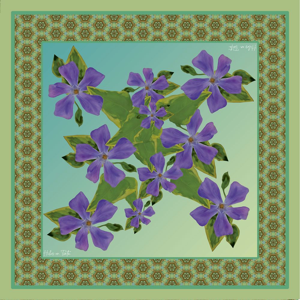Pañuelo Violetas de campo Eco-Couture A