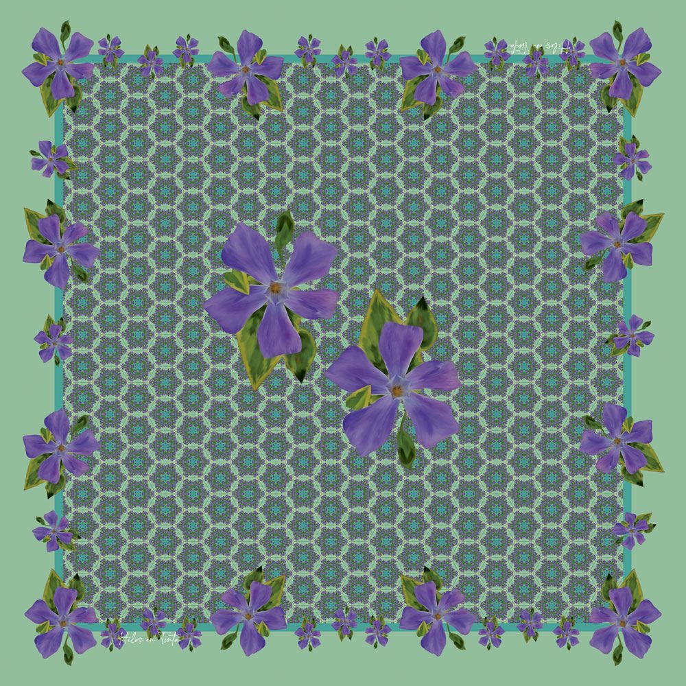 Pañuelo Violetas de campo Eco-Couture C