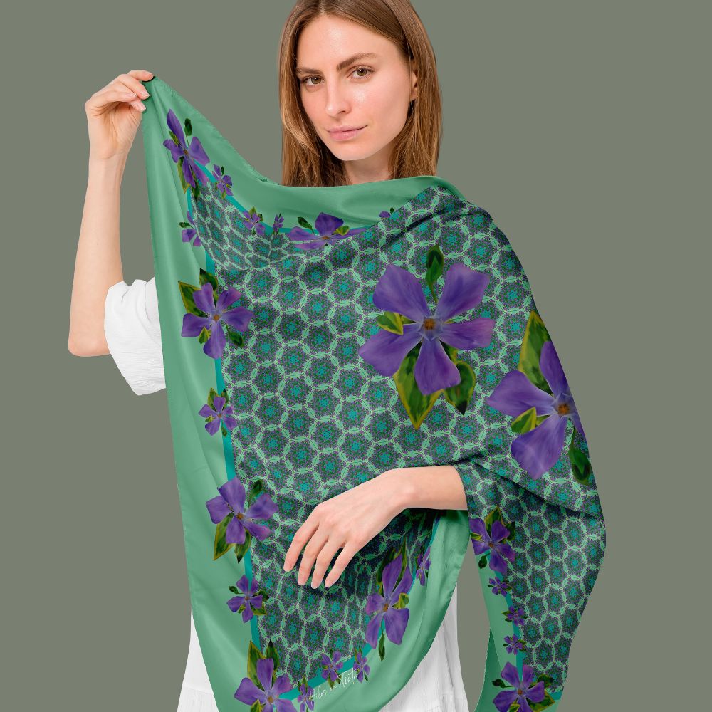 Pañuelo Violetas de campo Eco-Couture C