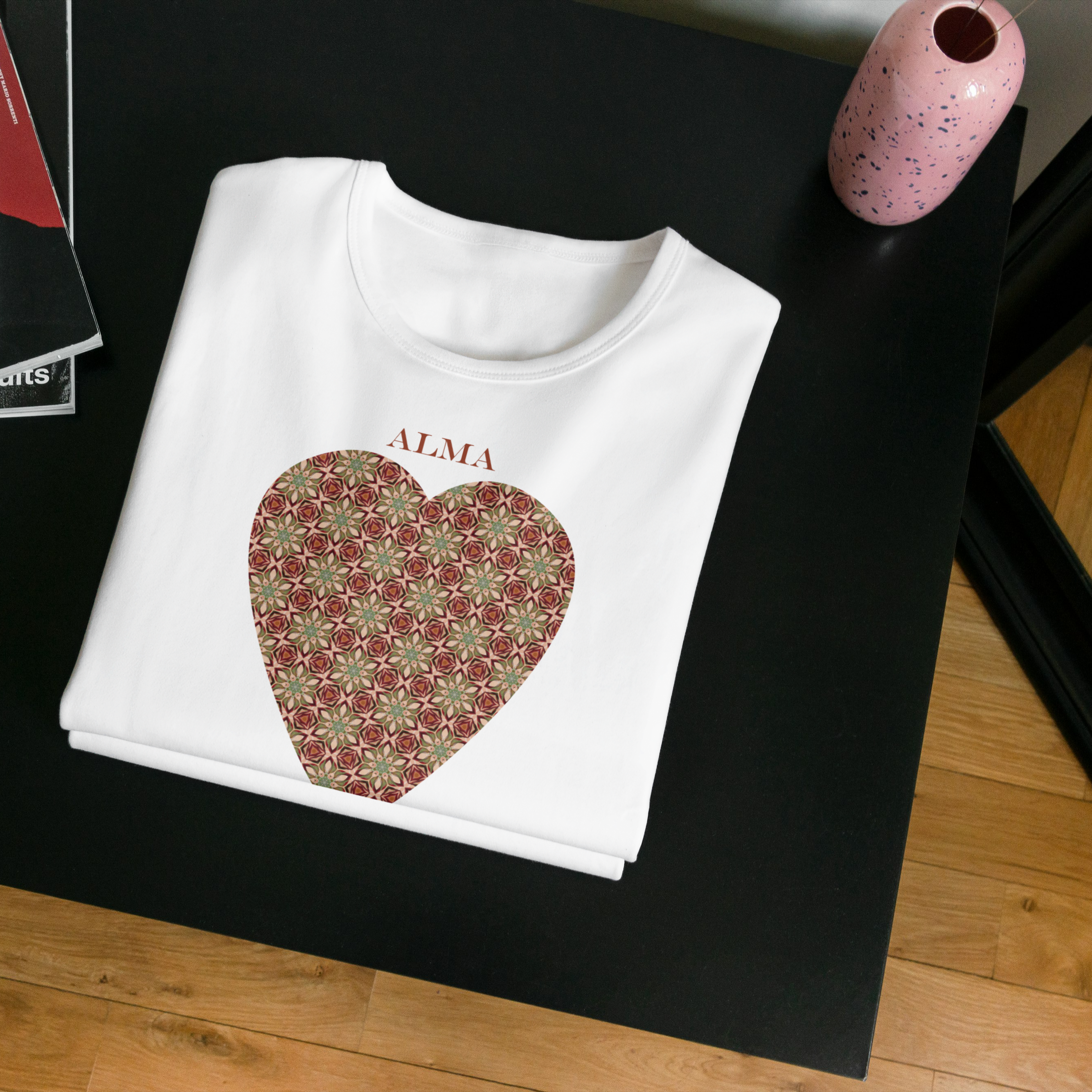 Polera Unisex mujer manga corta ALMA 100% algodón