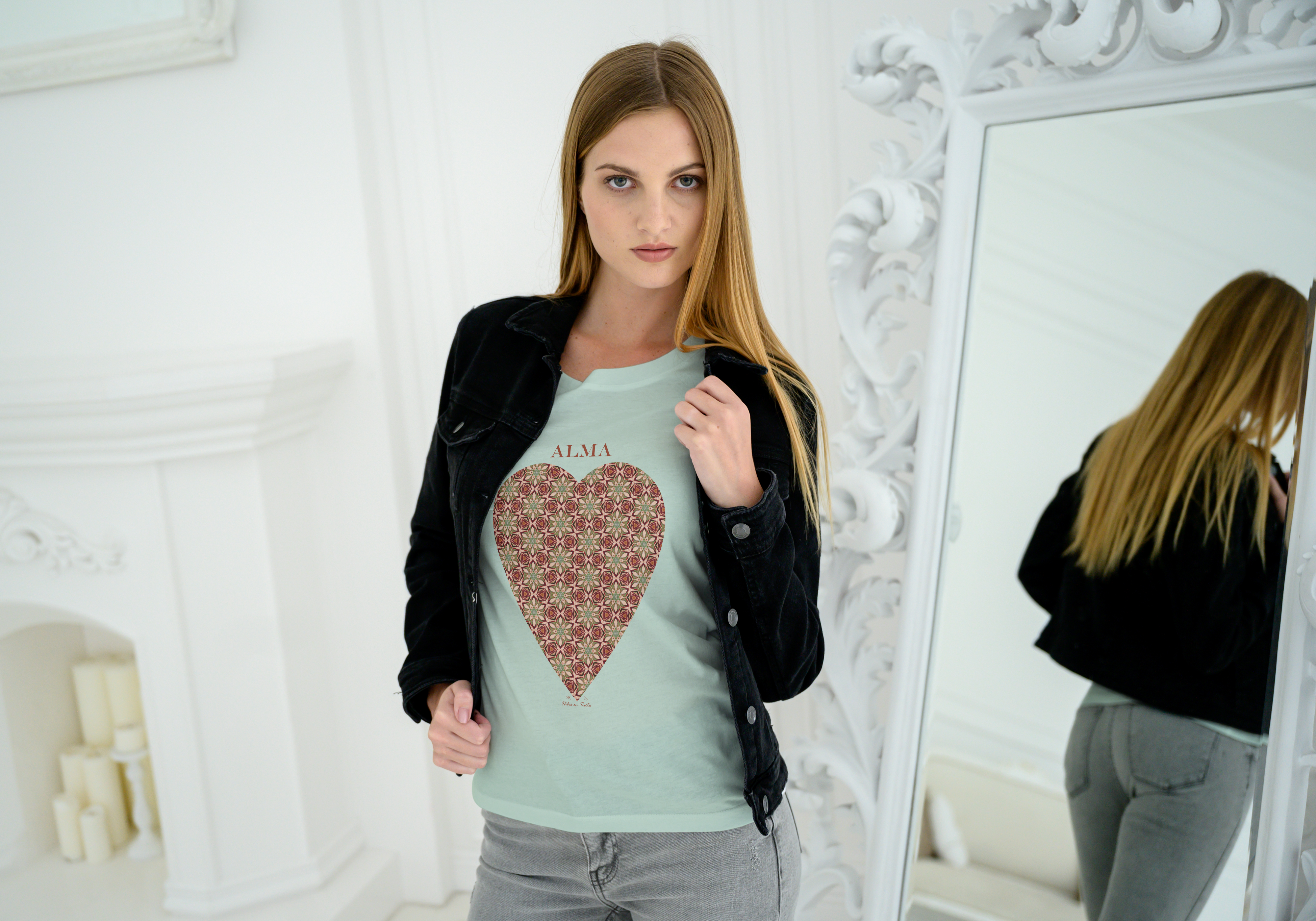 Polera Unisex color mujer manga corta ALMA 100% algodón