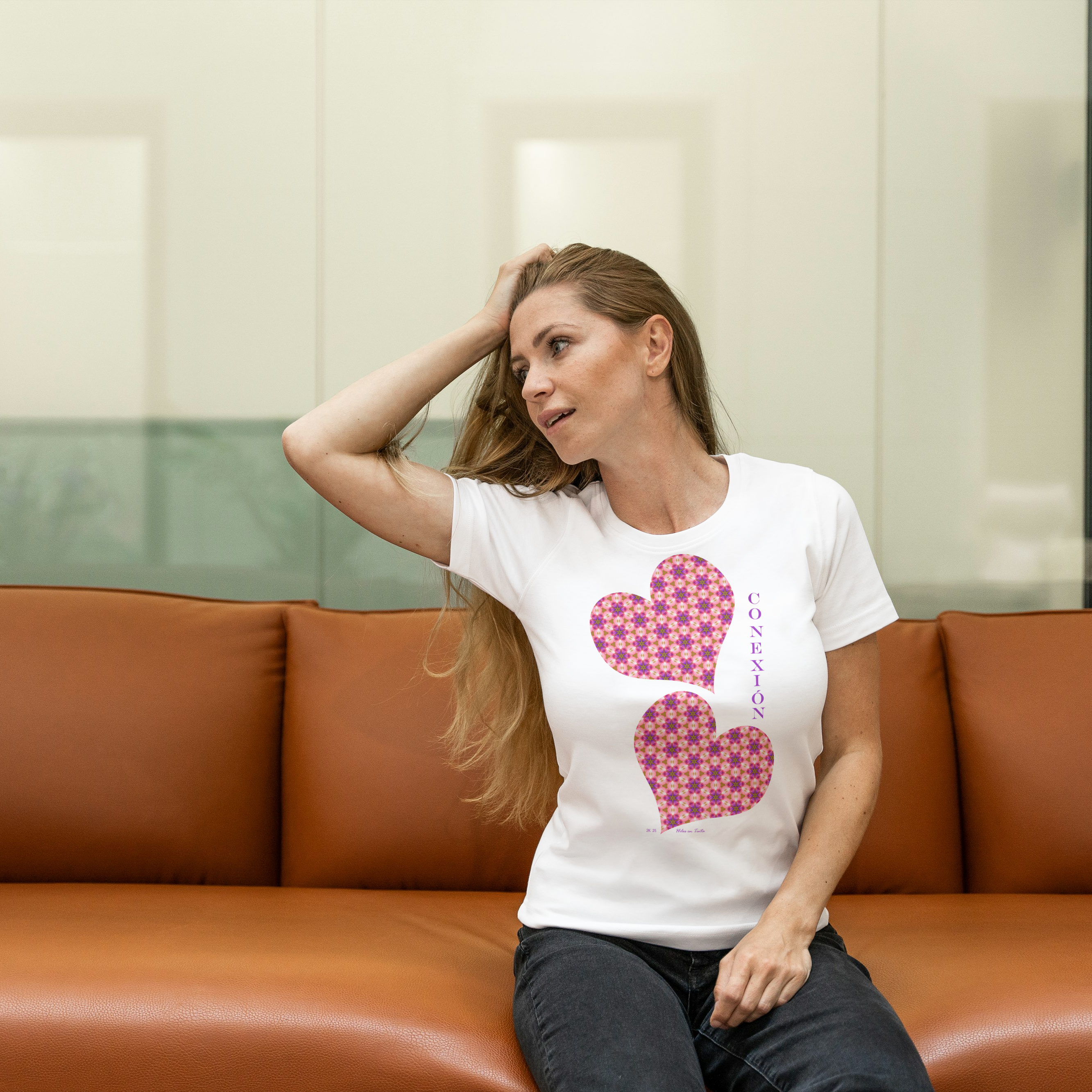 Polera Unisex mujer manga corta CONEXIÓN SERENA 100% algodón