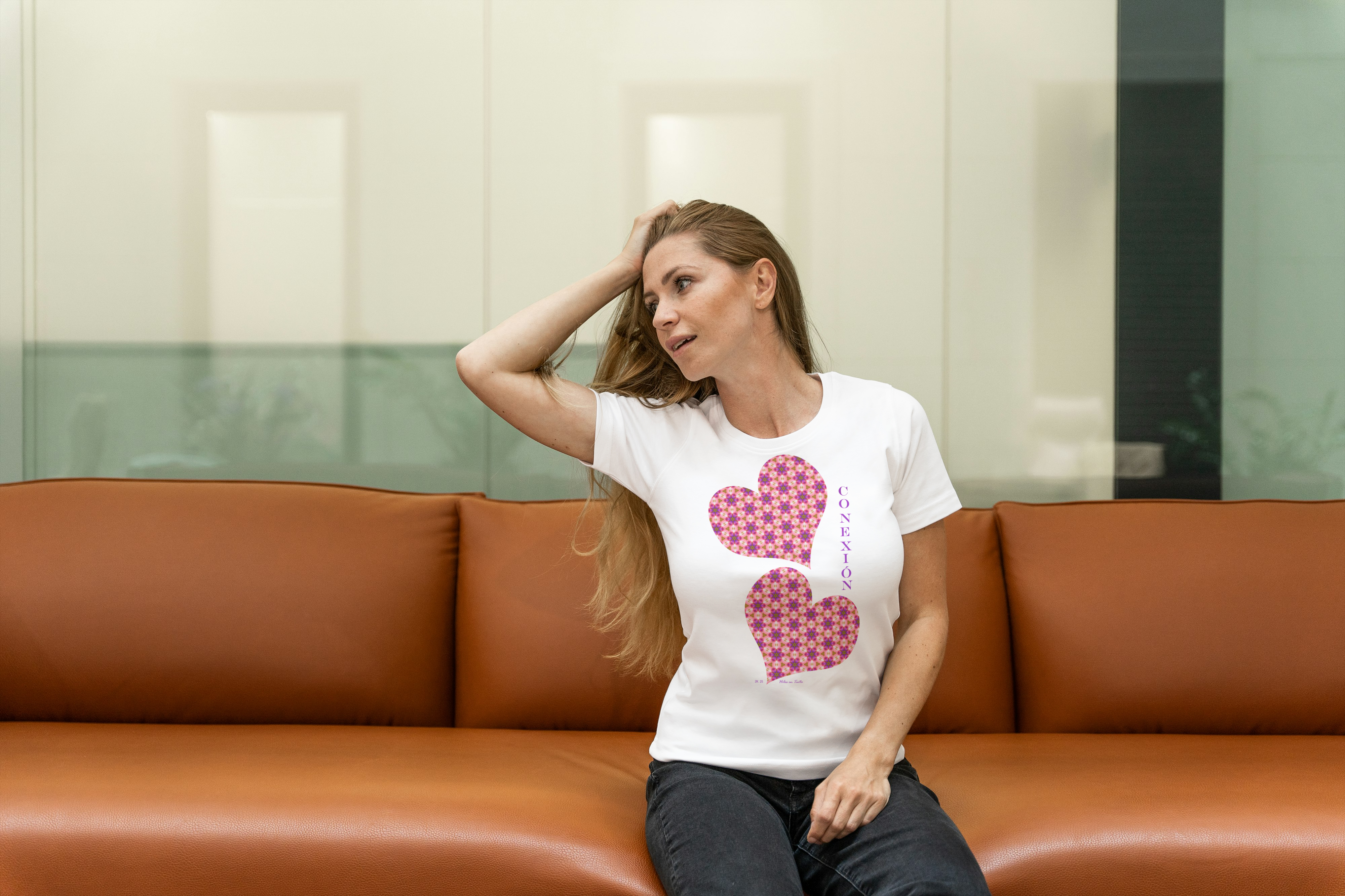 Polera Unisex mujer manga corta CONEXIÓN SERENA 100% algodón