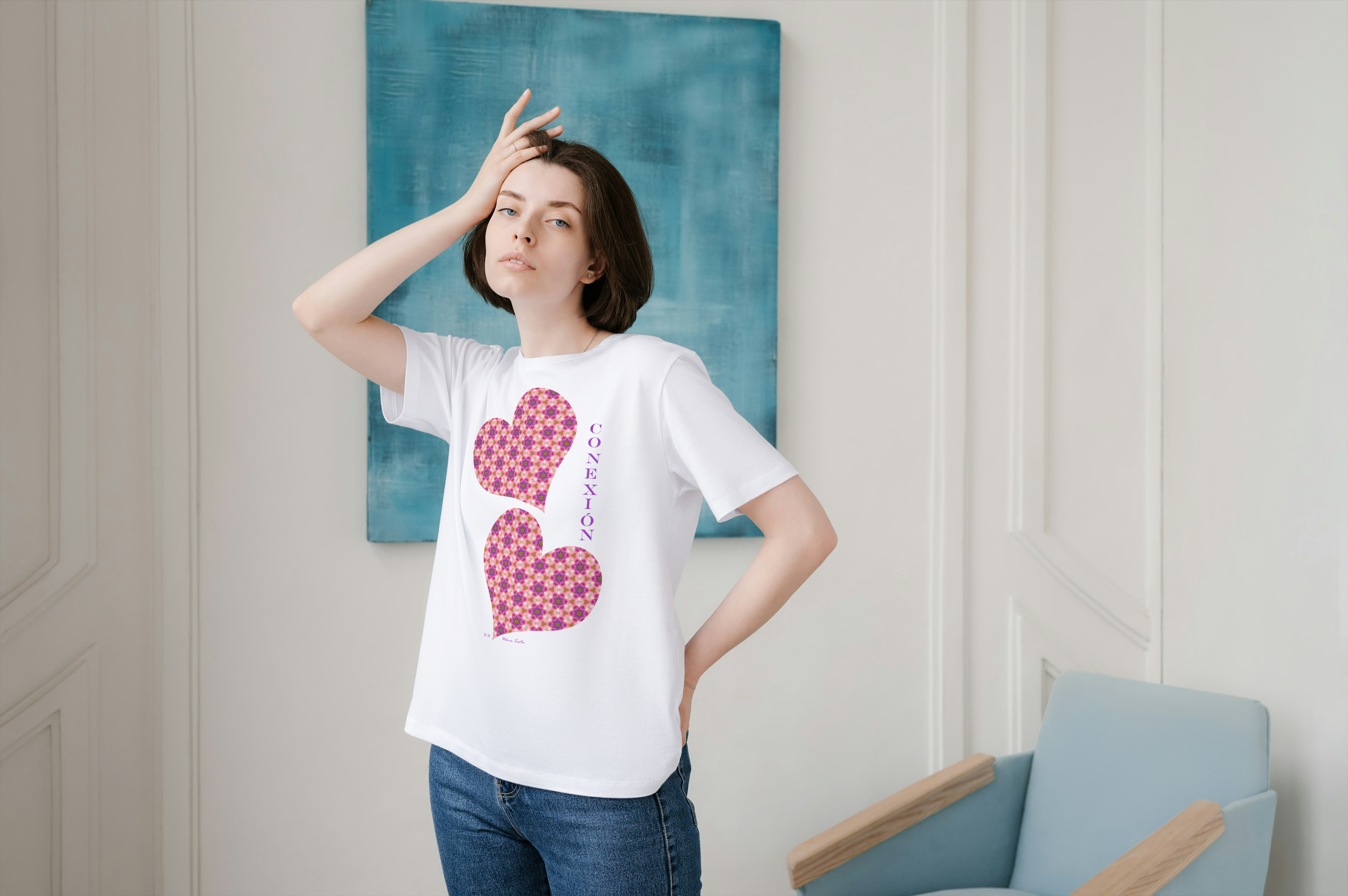 Polera Unisex mujer manga corta CONEXIÓN SERENA 100% algodón