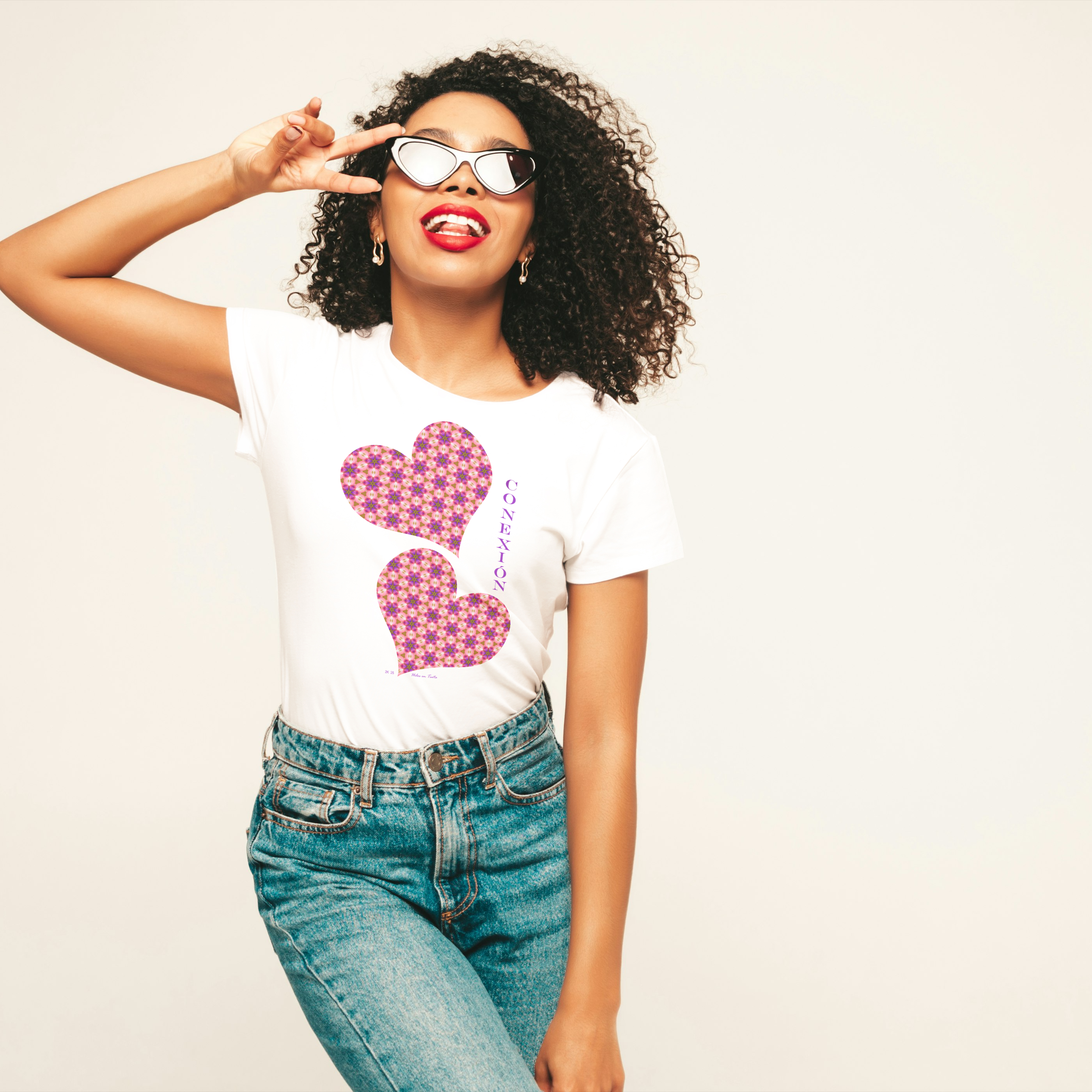 Polera Unisex mujer manga corta CONEXIÓN SERENA 100% algodón