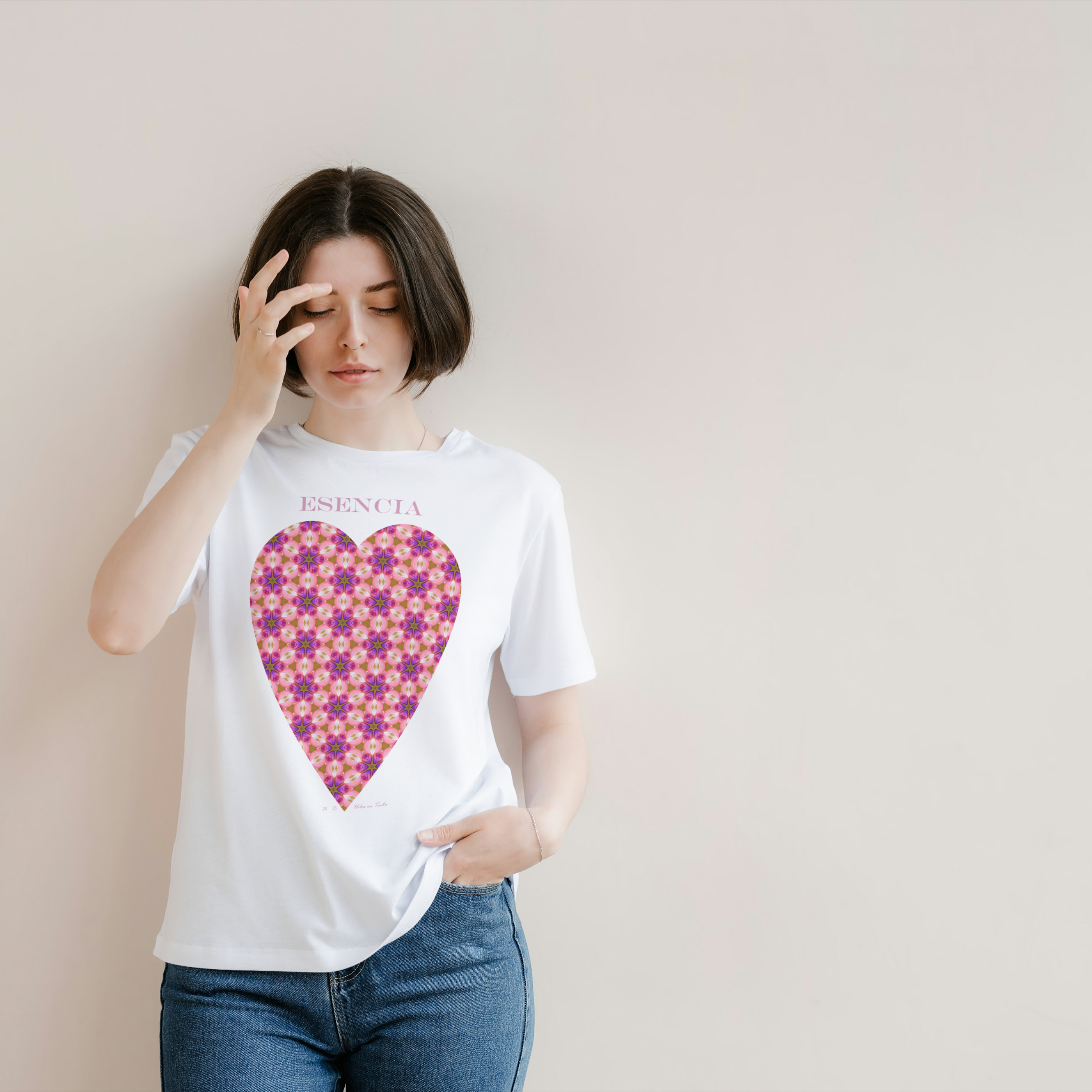 Polera mujer manga corta ESENCIA 100% algodón