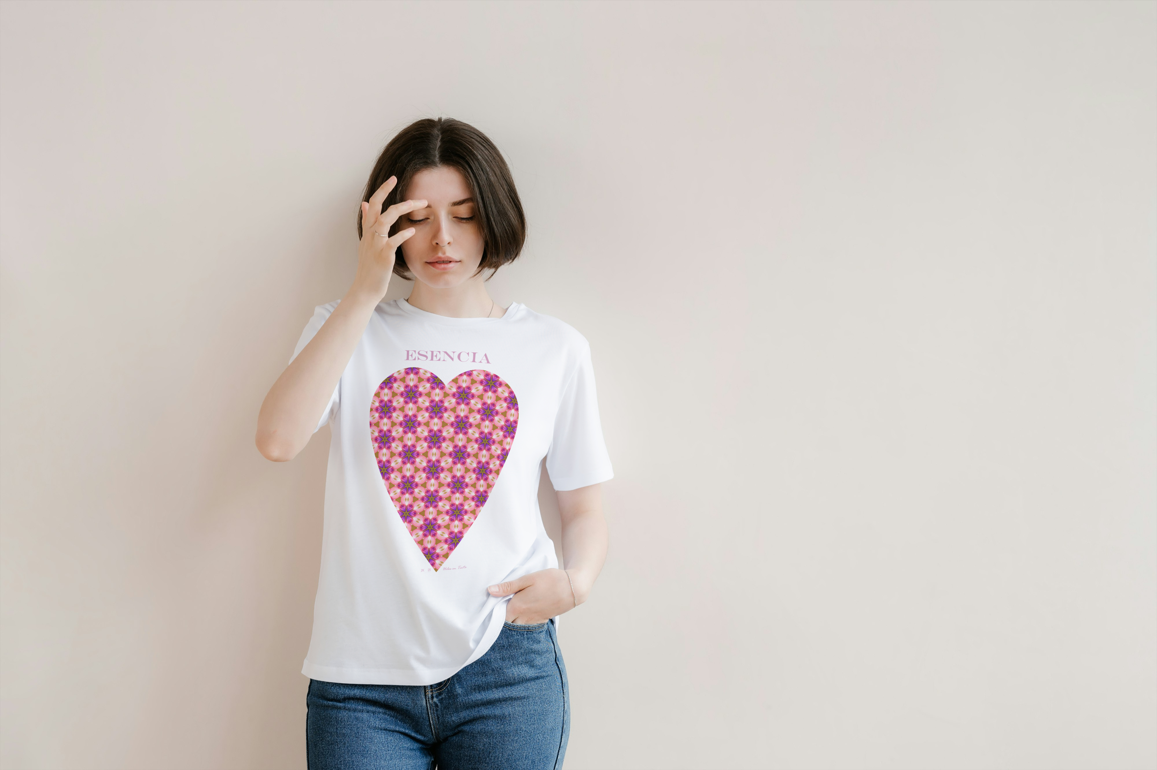 Polera mujer manga corta ESENCIA 100% algodón