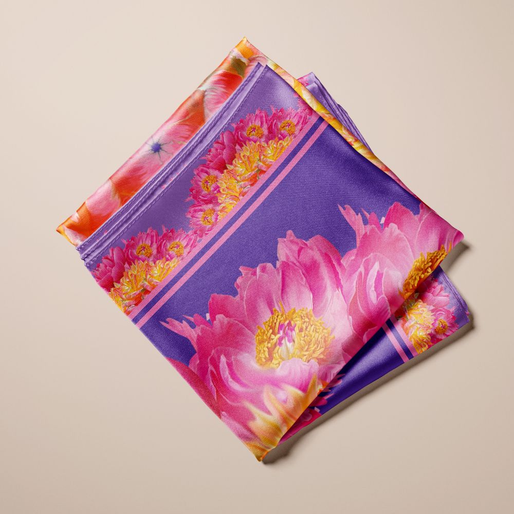 Pañuelo Peonías y Rosas Eco-Hilo B