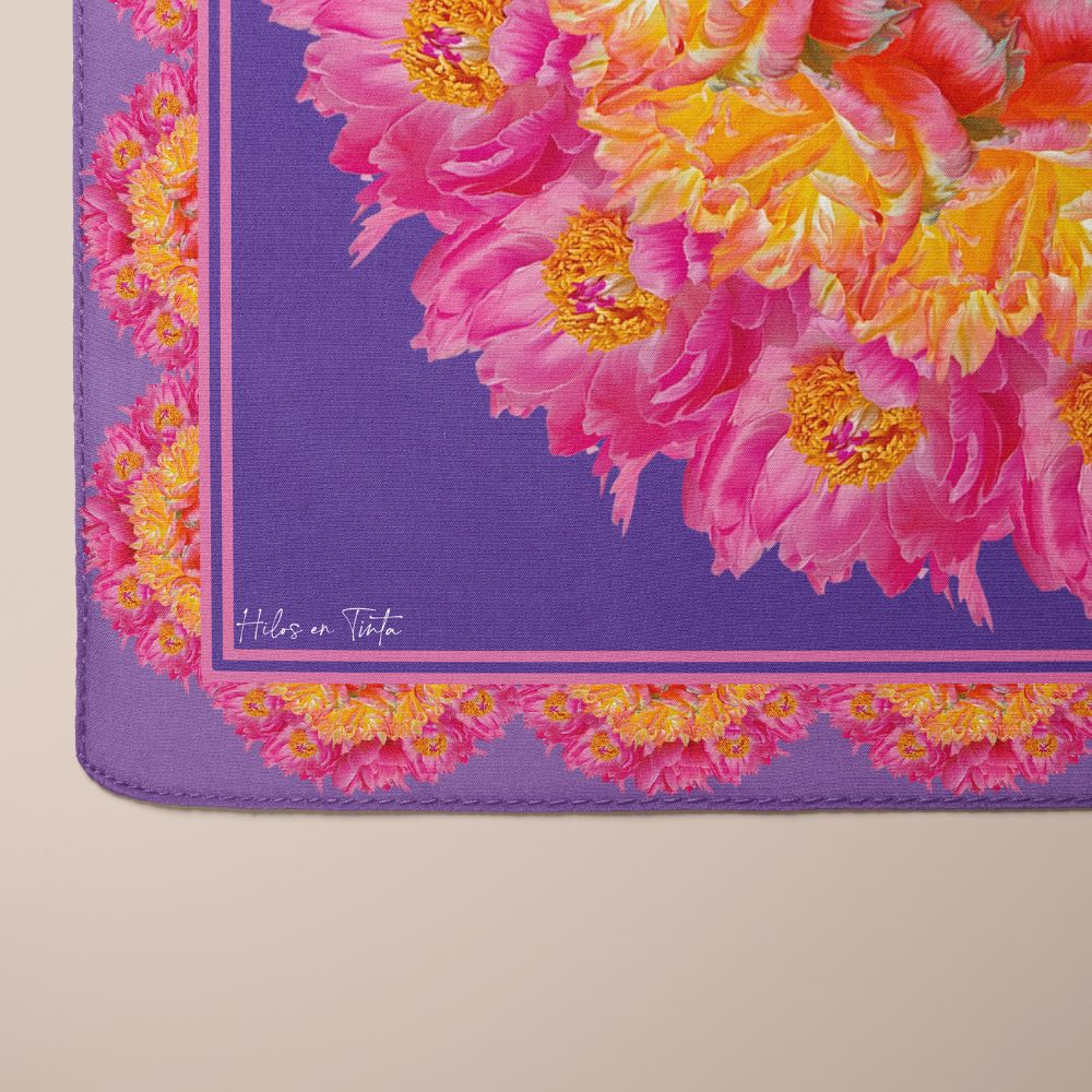 Pañuelo Peonías y Rosas Eco-Hilo B