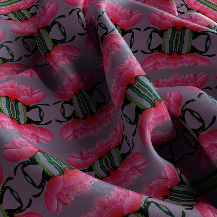 Pañuelo Peonías y Rosas Eco-Hilo C