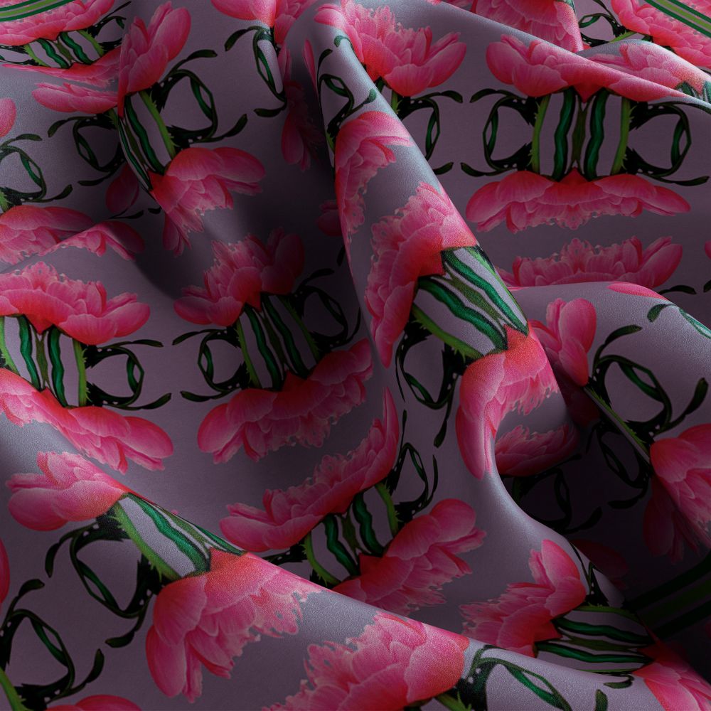 Pañuelo Peonías y Rosas Eco-Hilo C
