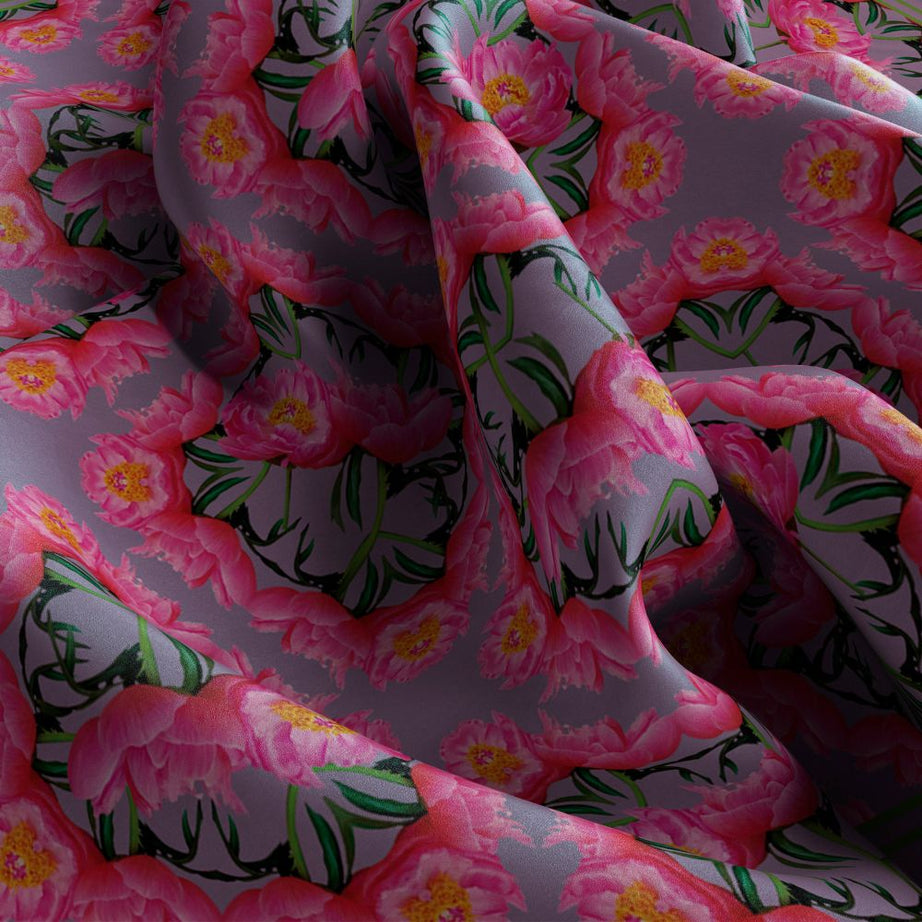 Pañuelo Peonías y Rosas Eco-Hilo D