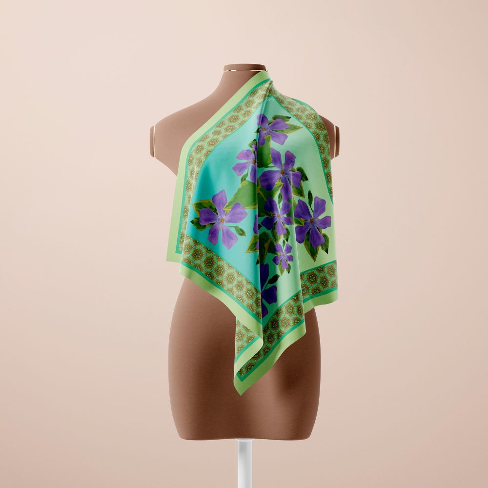 Pañuelo Violetas de campo Eco-Couture A
