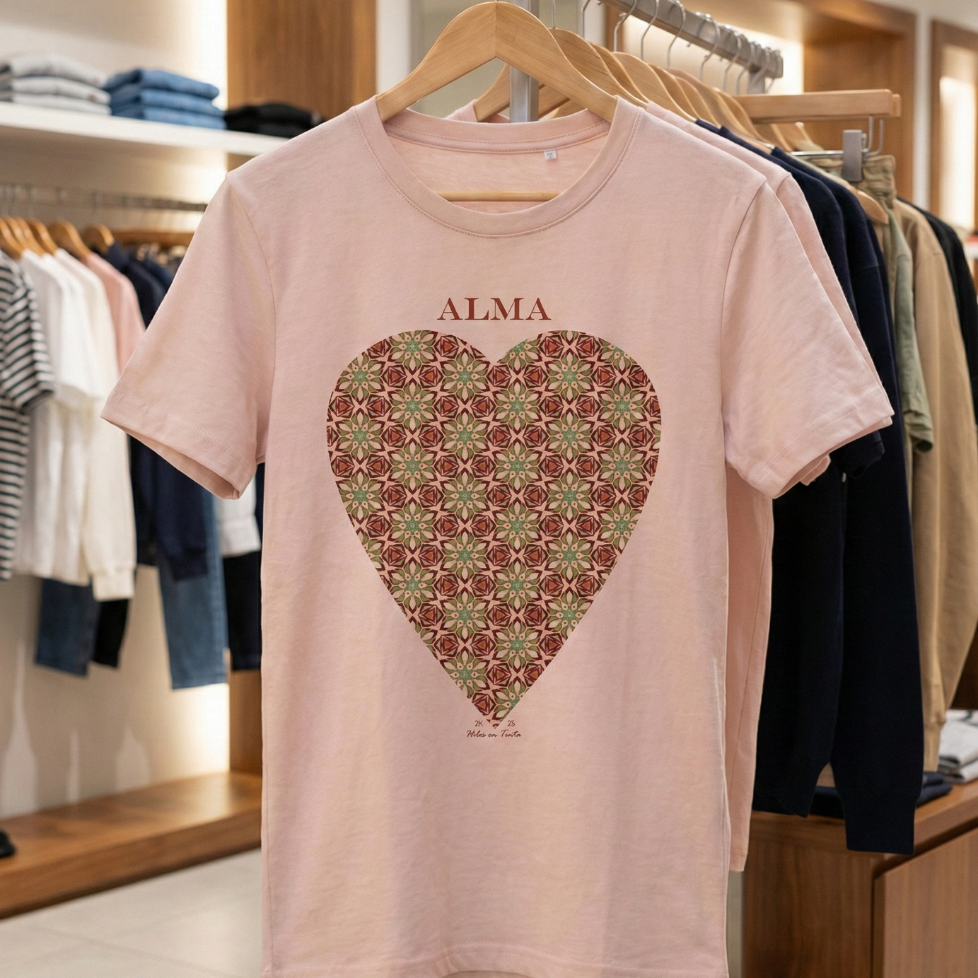 Polera Unisex color mujer manga corta ALMA 100% algodón