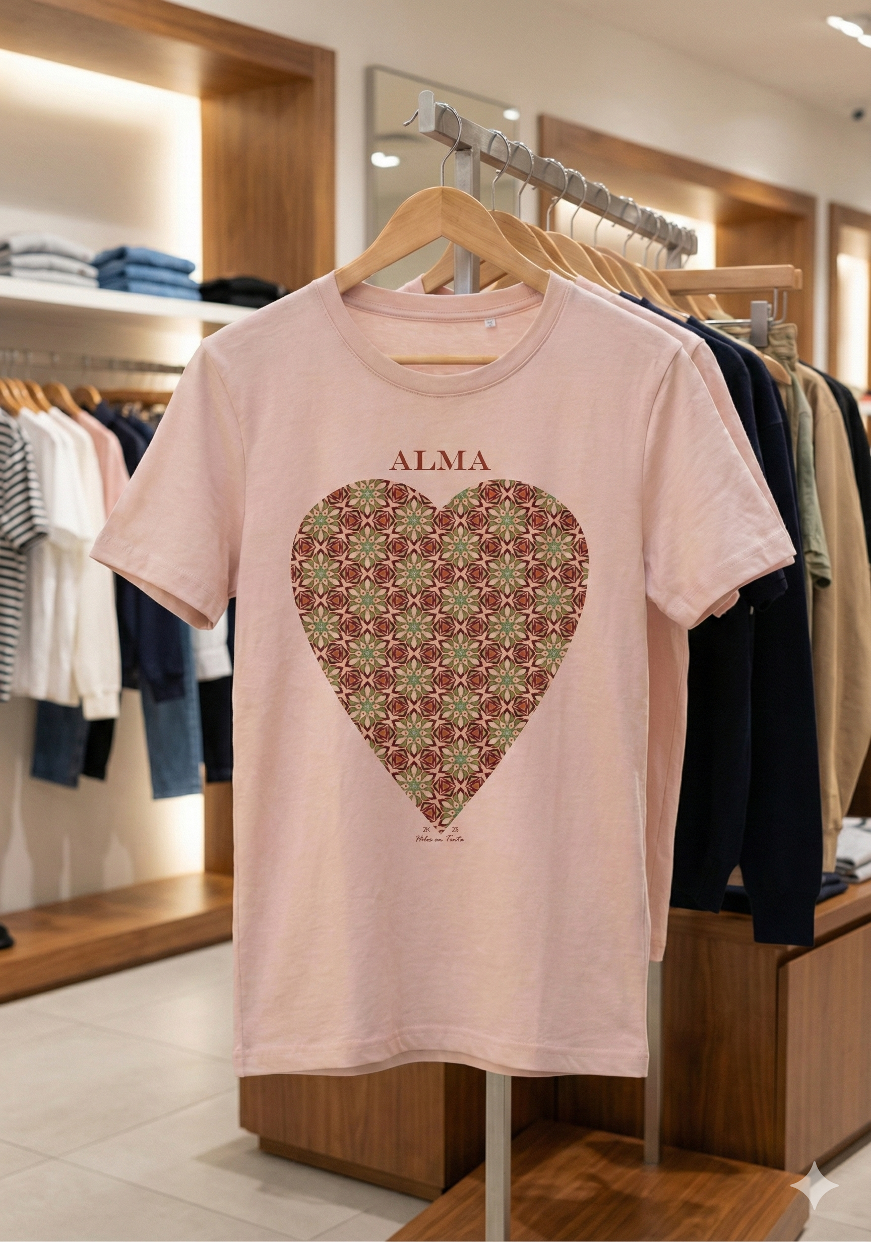 Polera Unisex color mujer manga corta ALMA 100% algodón