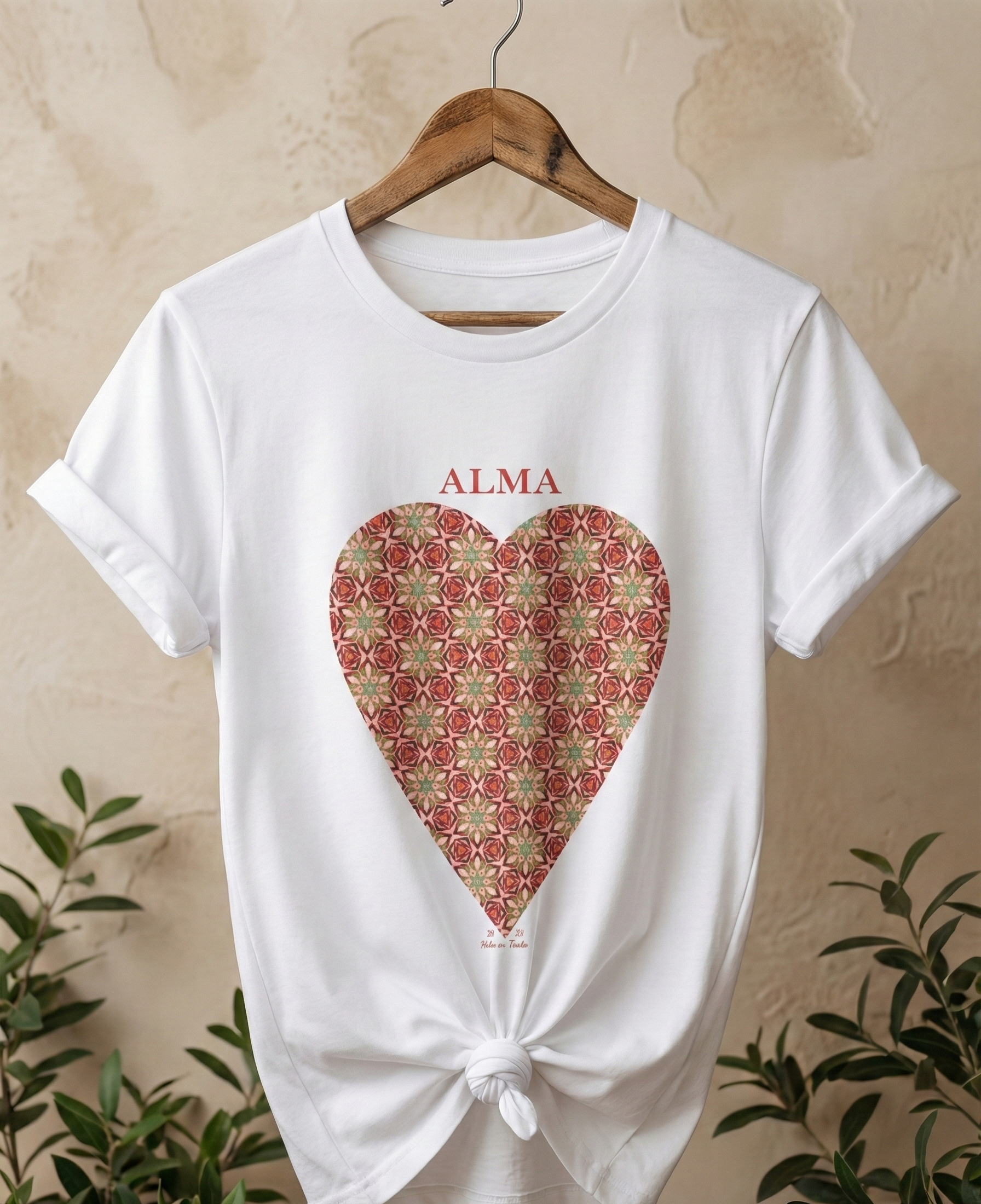Polera Unisex mujer manga corta ALMA 100% algodón