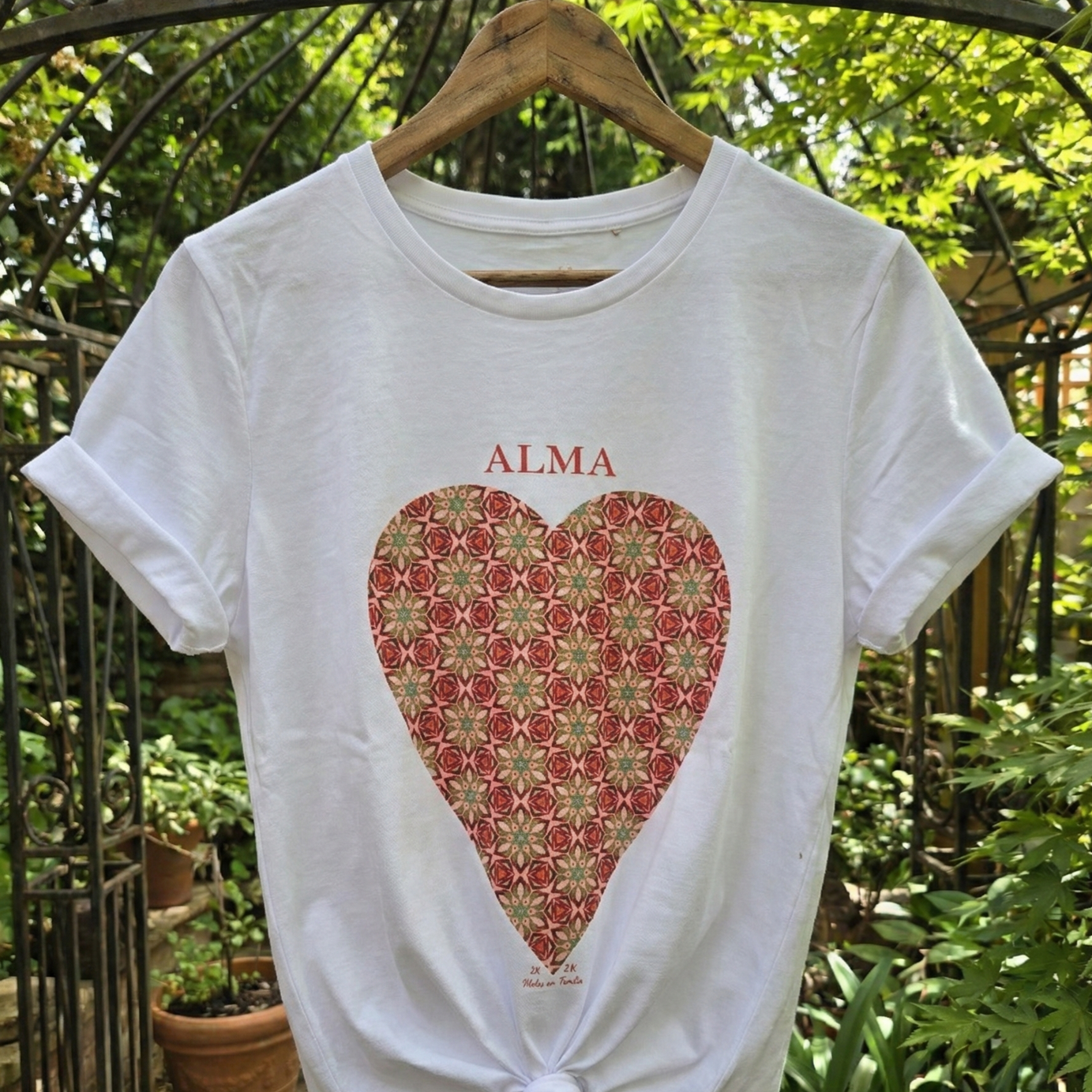Polera Unisex mujer manga corta ALMA 100% algodón