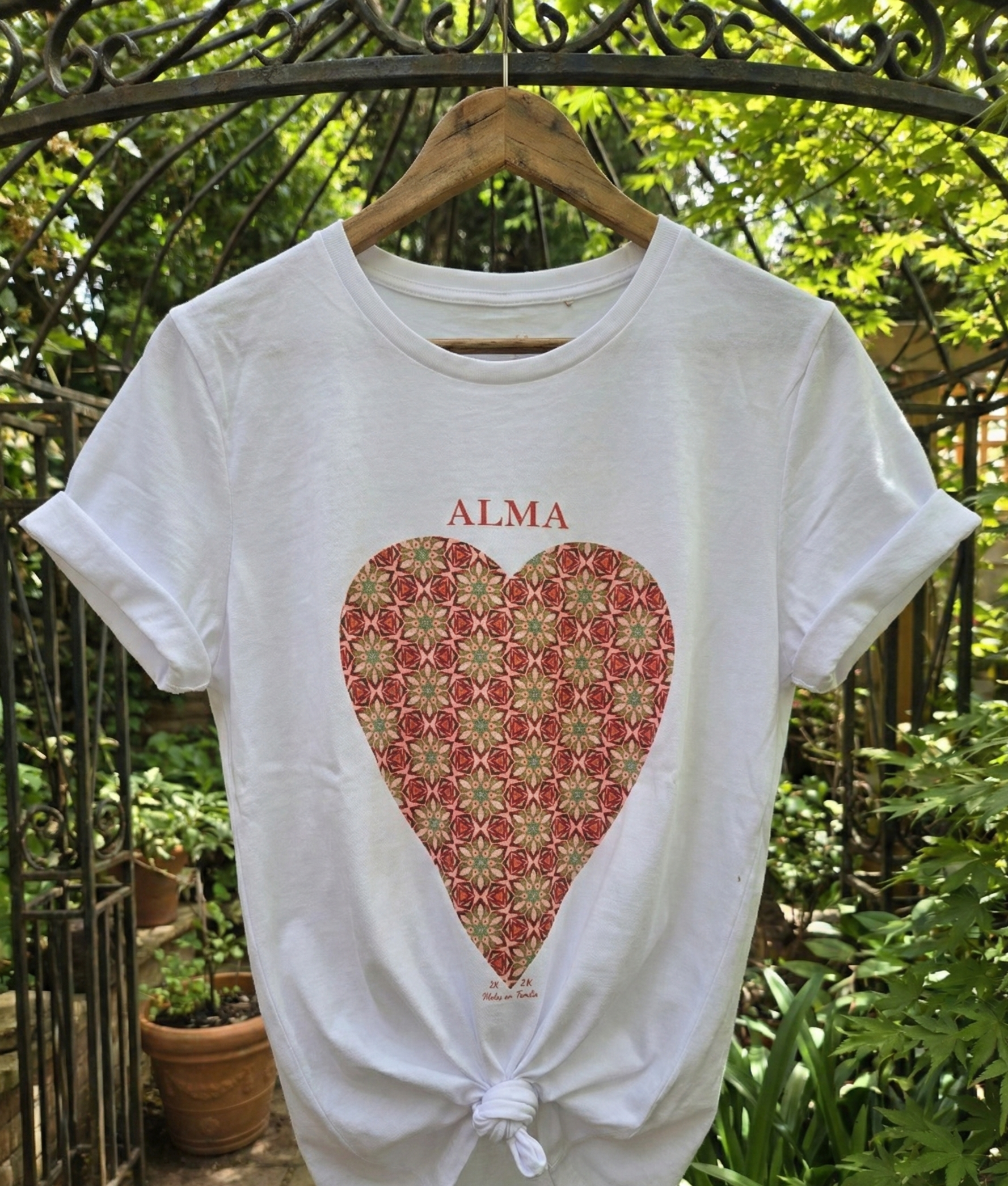 Polera Unisex mujer manga corta ALMA 100% algodón