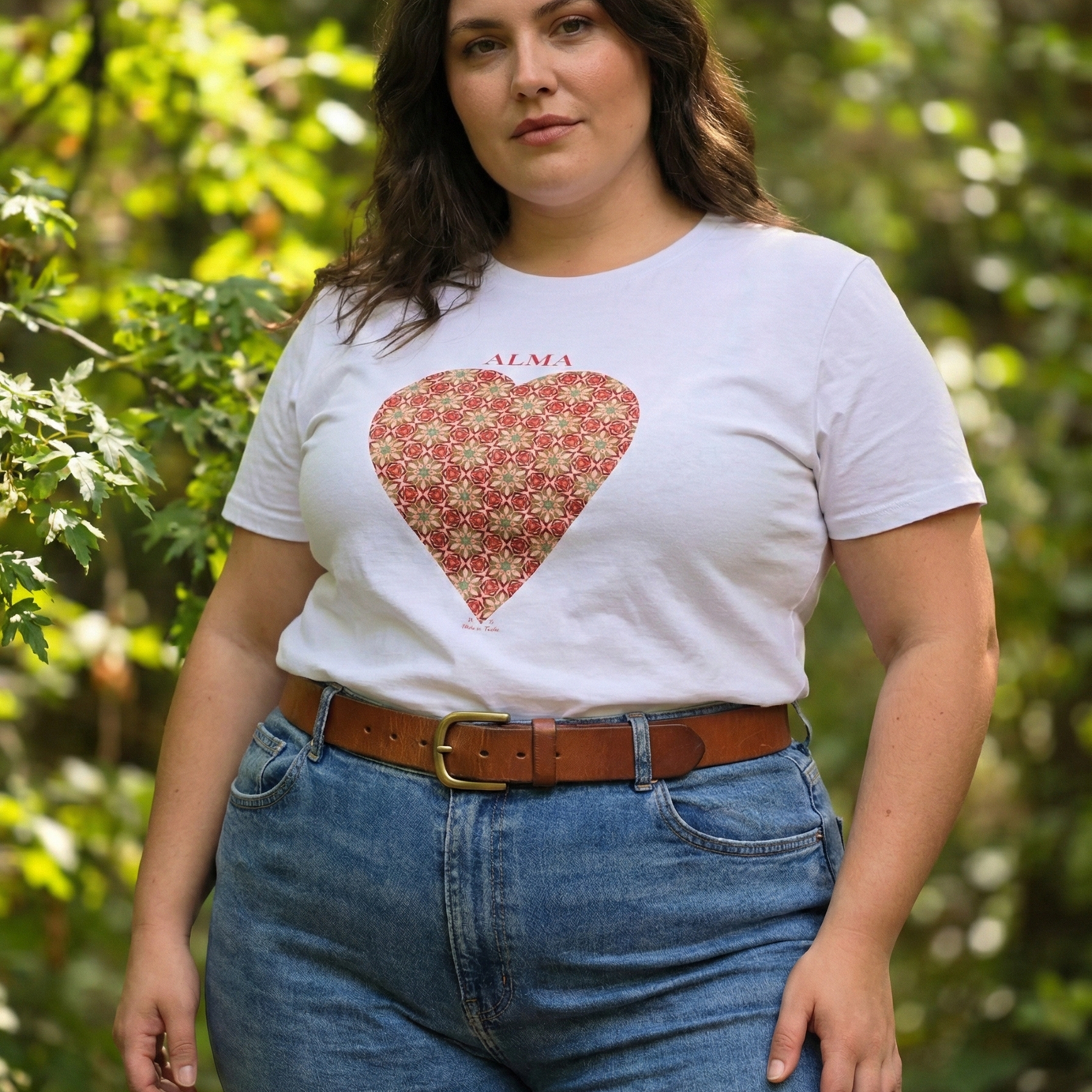 Polera Unisex mujer manga corta ALMA 100% algodón