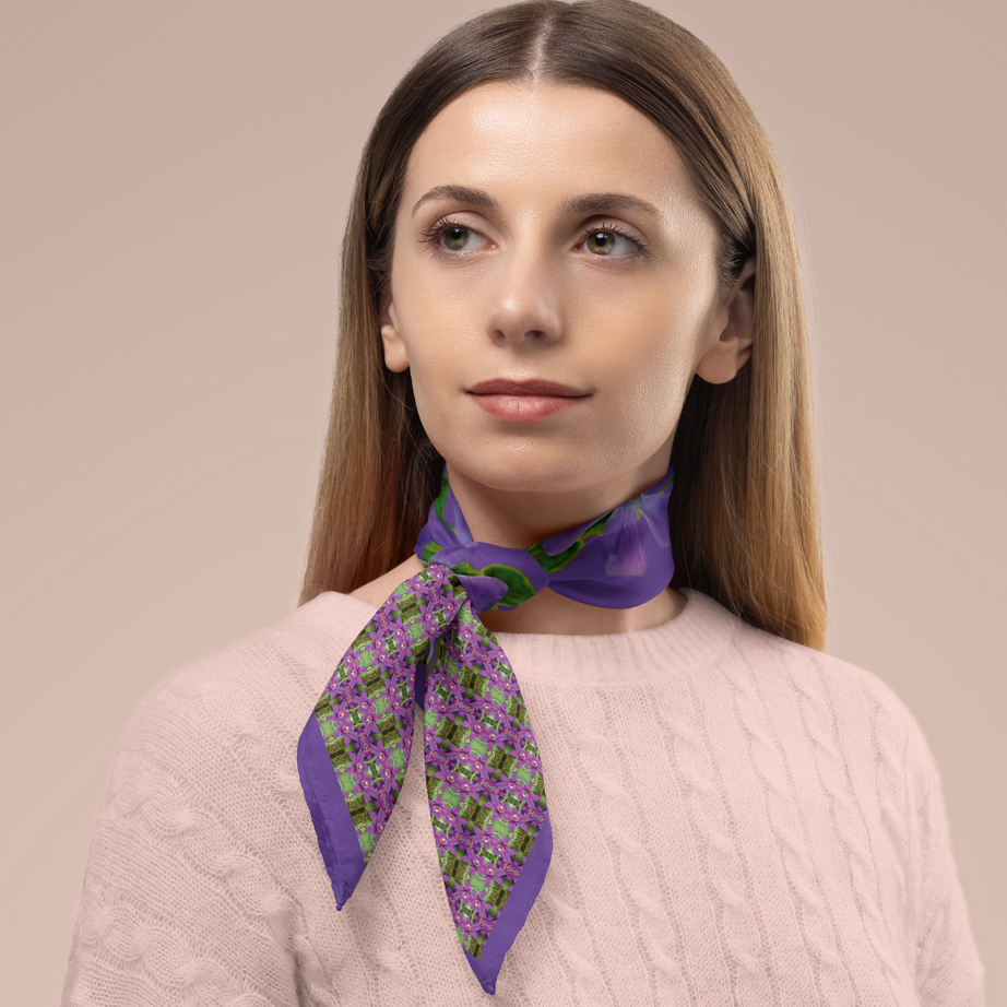 Pañuelo Violetas de campo Eco-Couture B